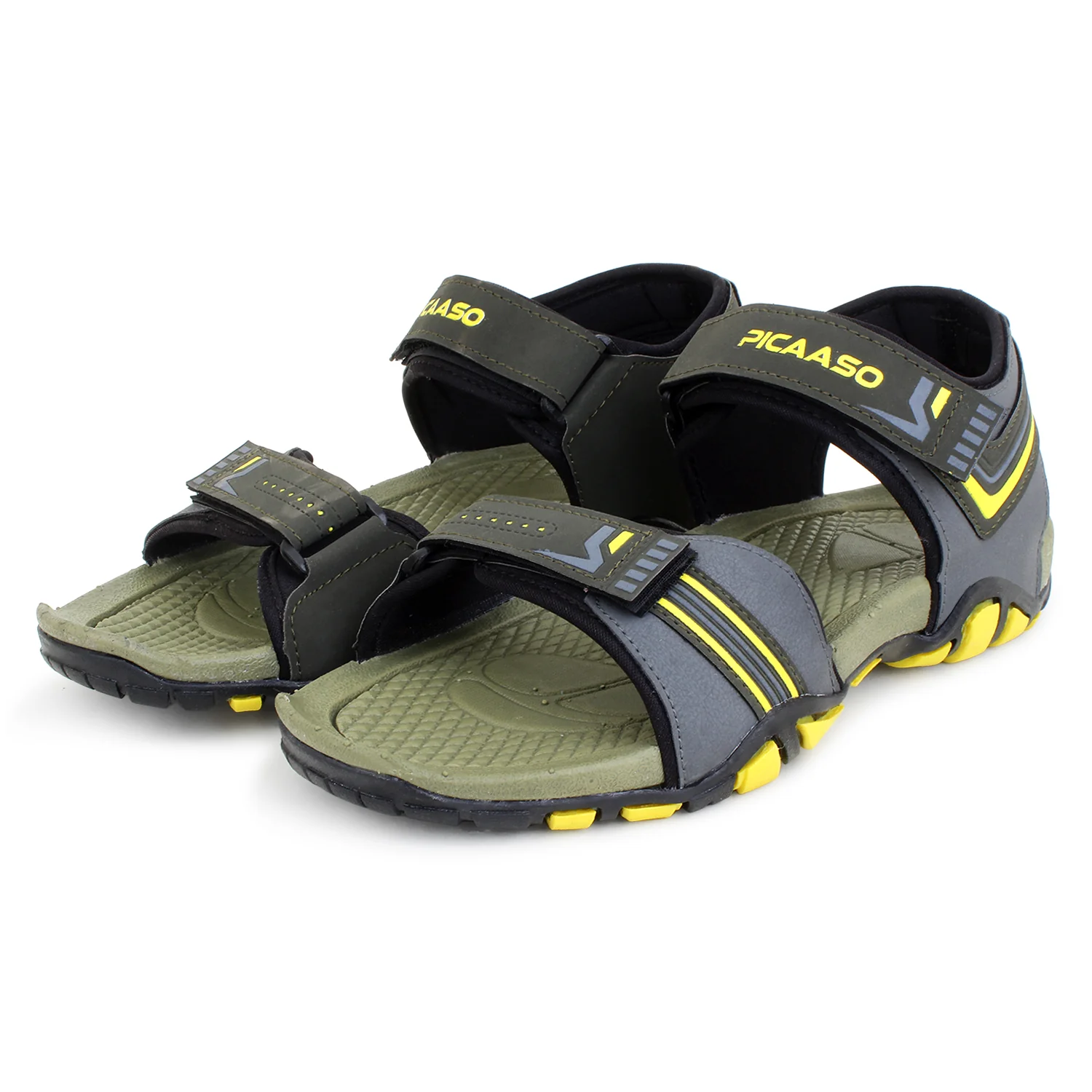 Picaaso Footwear 504_Green-Yellow (2 )Men's Sandals for Global Market