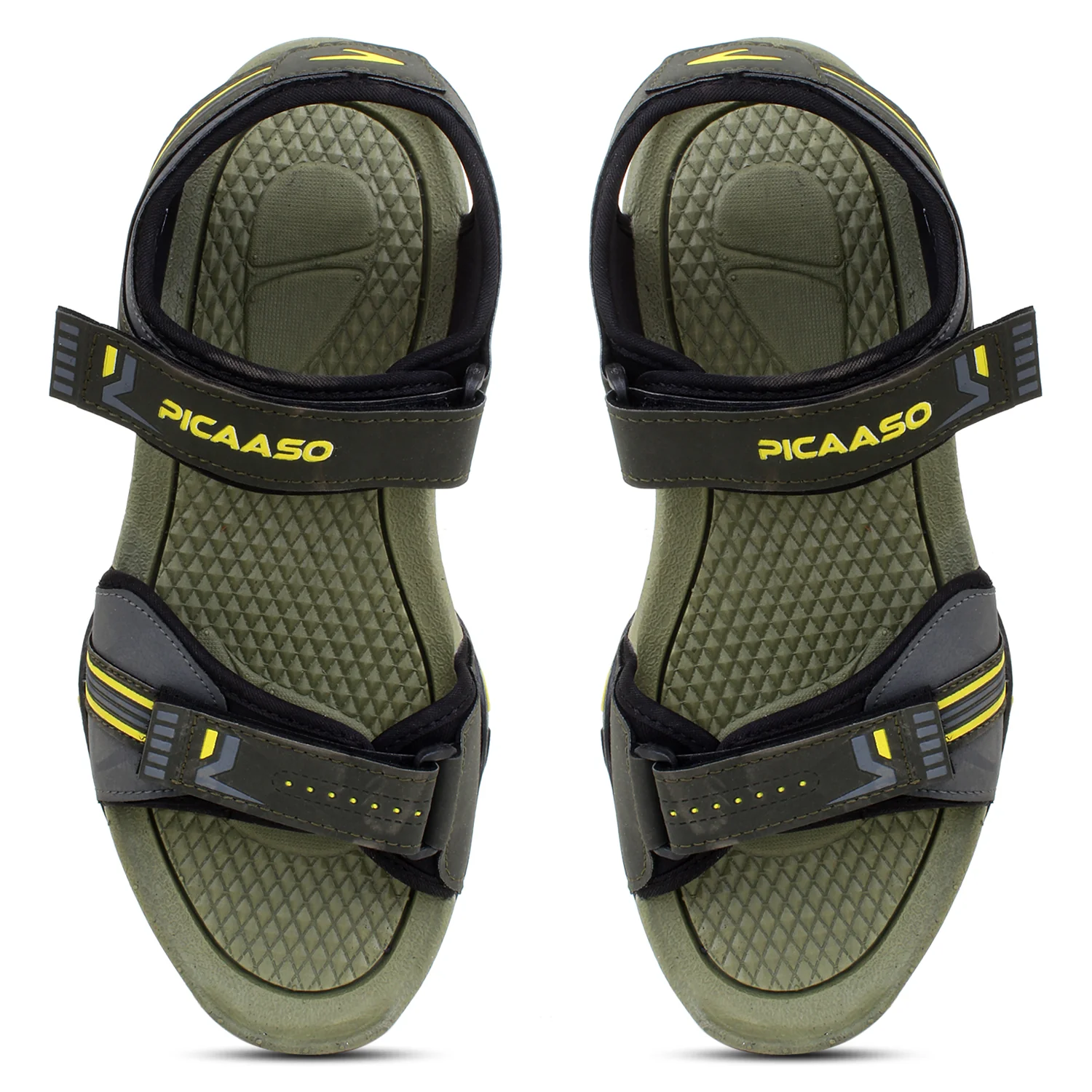 Picaaso Footwear 504_Green-Yellow (4) Men's Sandals for Global Market