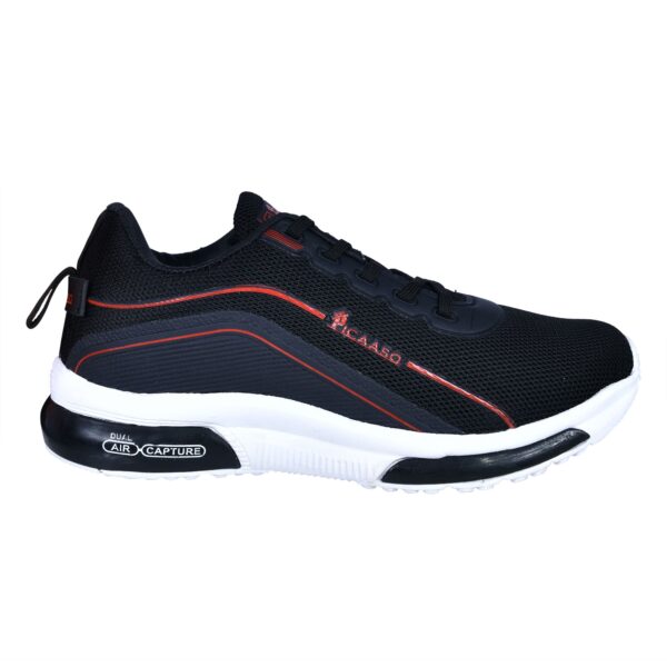 Picaaso Footwear PC-DEFENDER-1_BLK-RED Men's Flexible Sole Gym Shoes for Global Market
