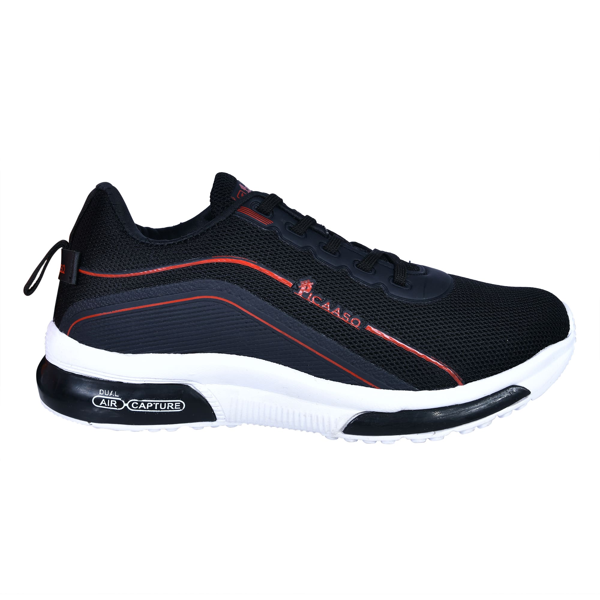 Picaaso Footwear PC-DEFENDER-1_BLK-RED Men's Flexible Sole Gym Shoes for Global Market
