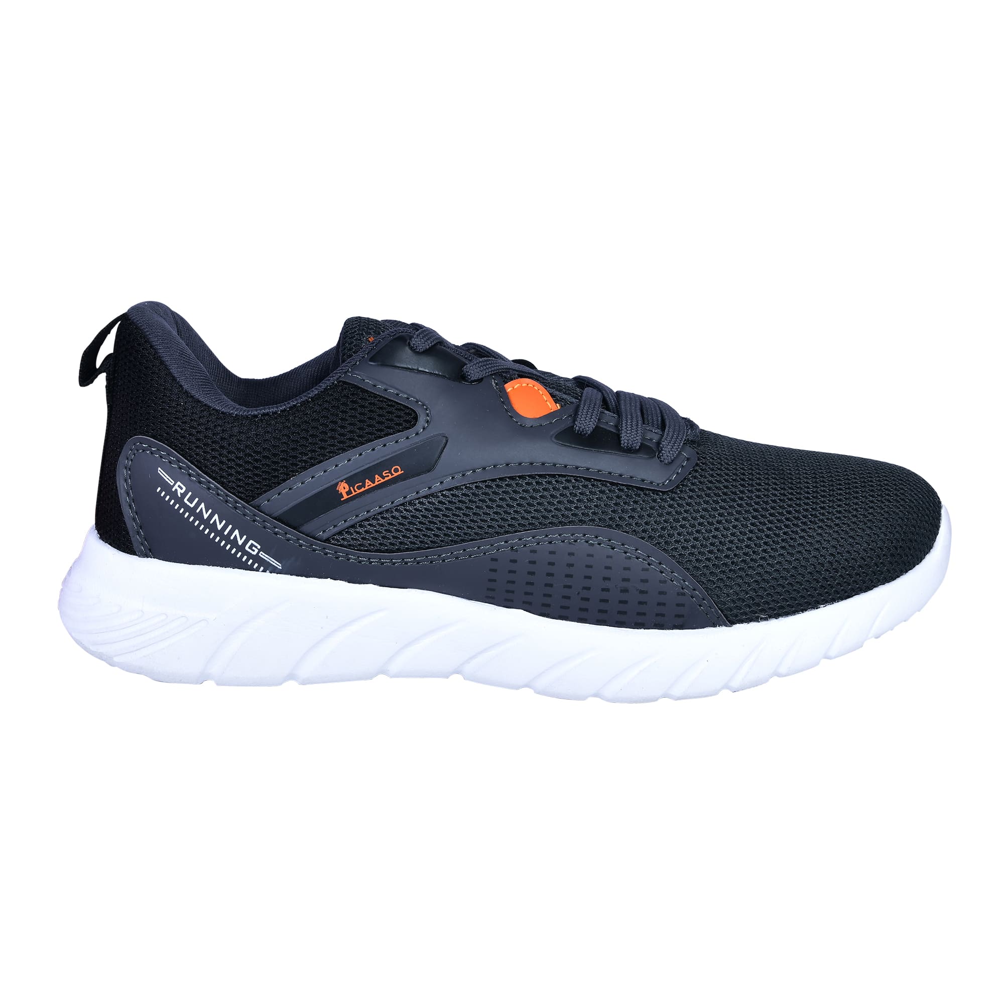 Picaaso Footwear PC-FLAME-120_D.GRY-ORG Men's Lightweight jogging Shoes for Global Market