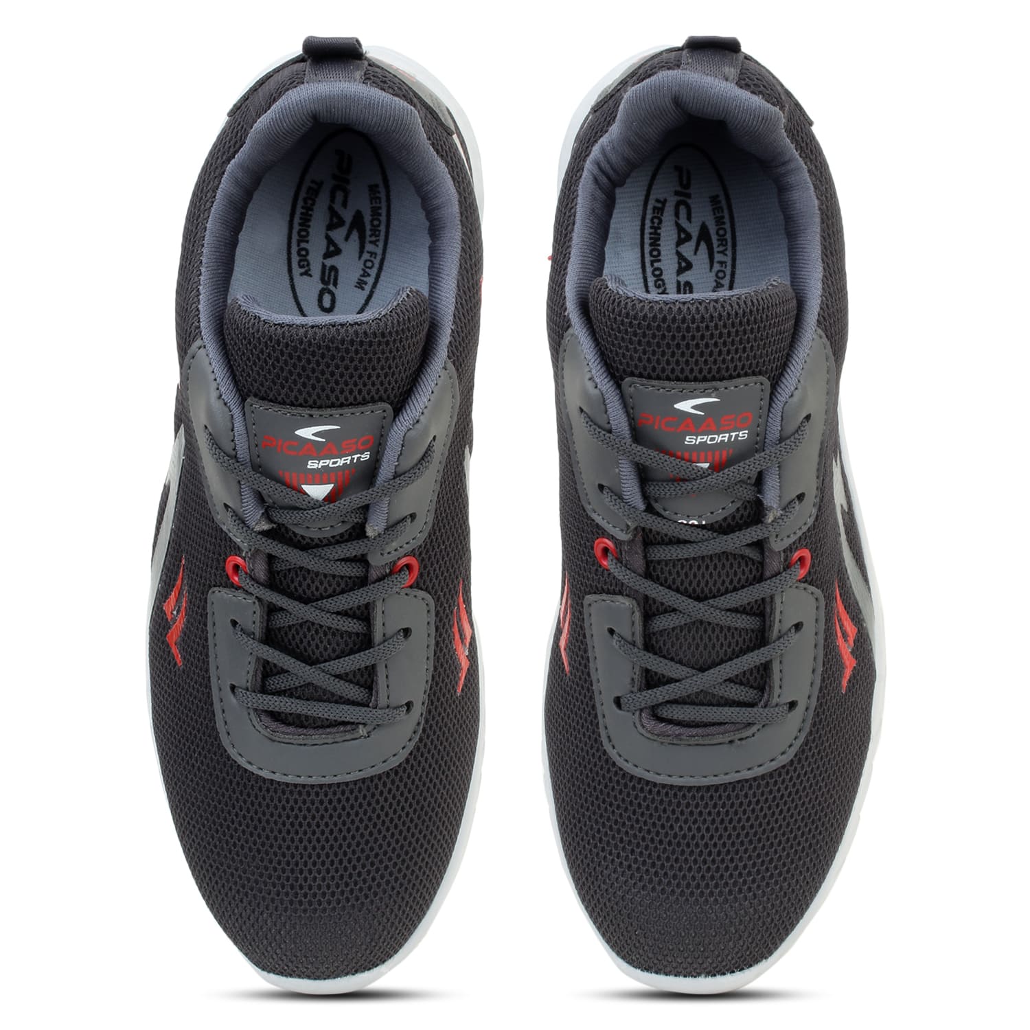 Picaaso Footwear PC-FLAME-130_D.GRY-RED (3) Men's Sports Shoes for Global Market