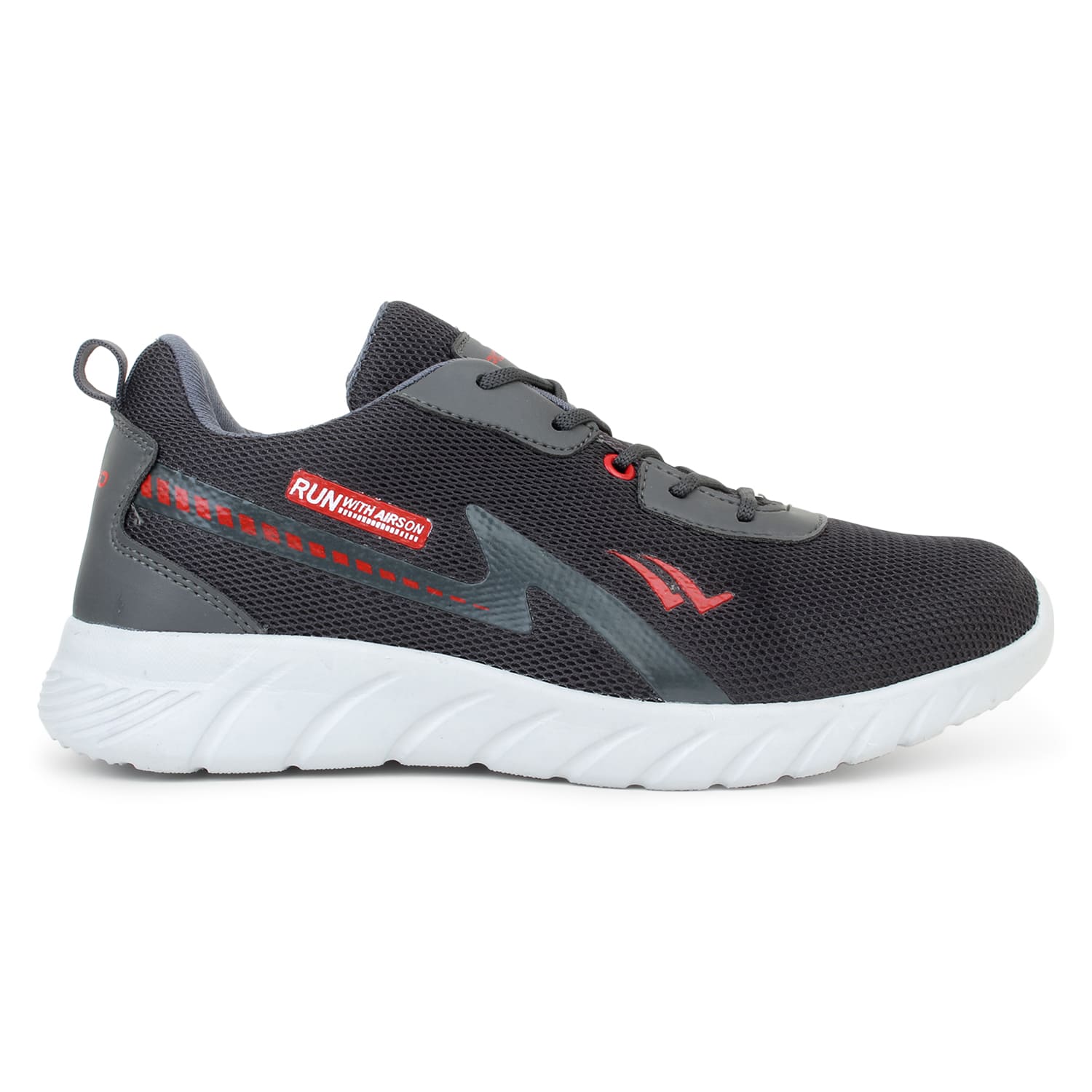 Picaaso Footwear PC-FLAME-130_D.GRY-RED Arch Support Running Shoes Men's Sports Shoes for Global Market