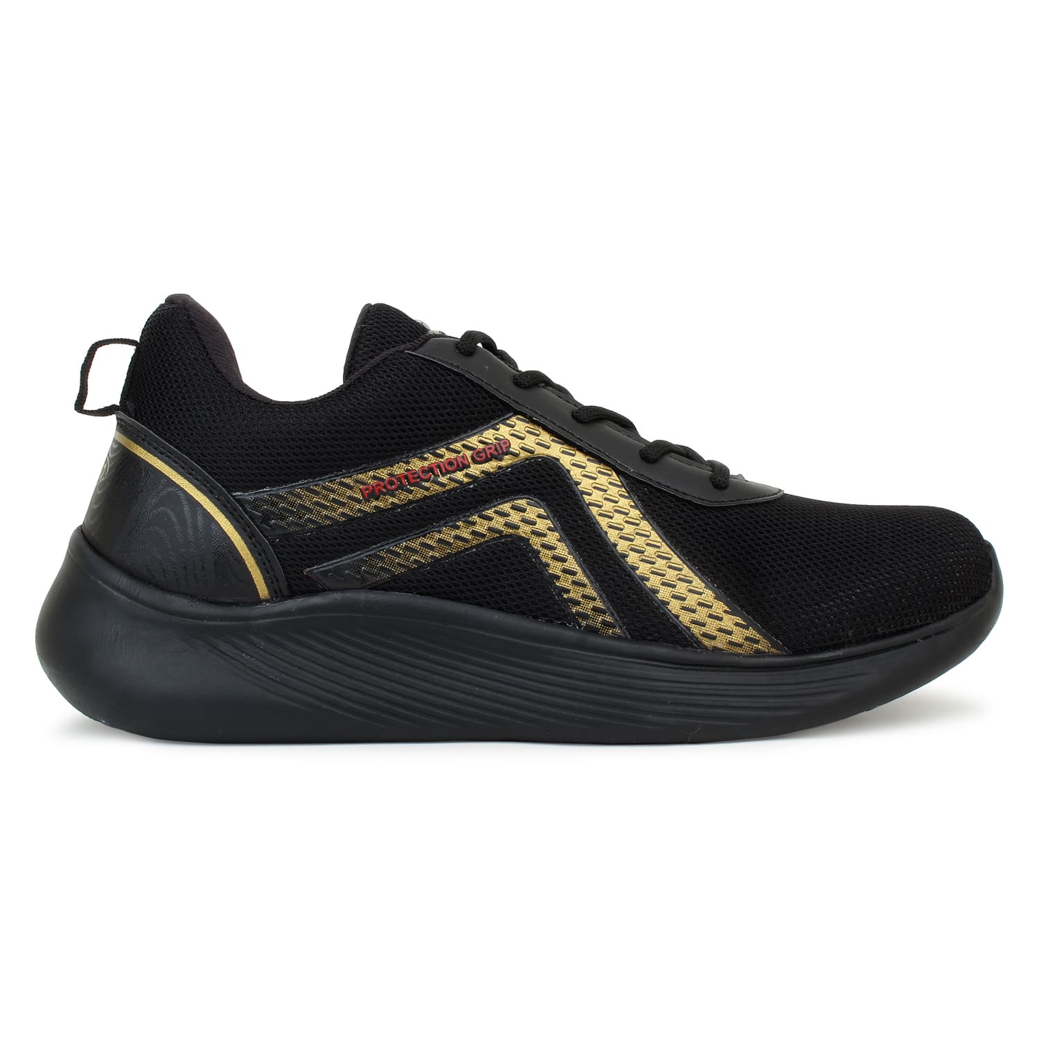 Picaaso Footwear PC-FLAME-199_F.BLK-GOLD Men's Athleisure Sports Shoes for Global Market