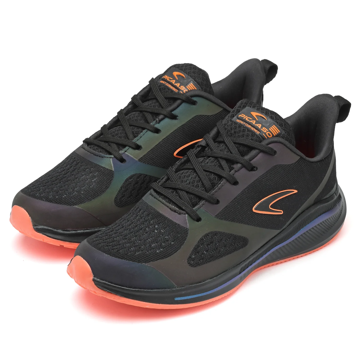 Picaaso Footwear RADIUM-13_BLK-ORG (3) Men's Sports shoes for Global Market