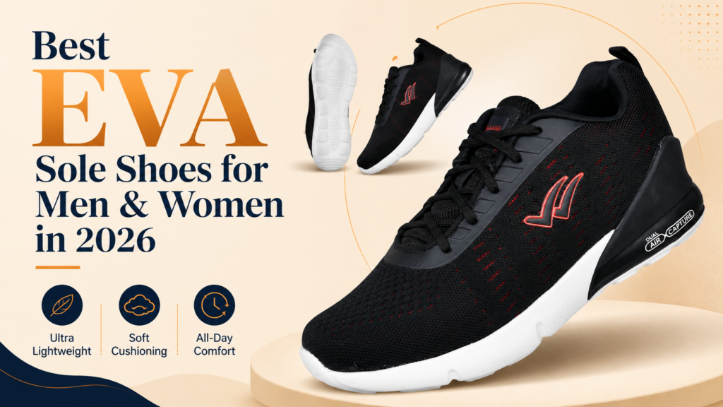 Best EVA sole shoes for men and women in 2026 with lightweight black cushioned footwear
