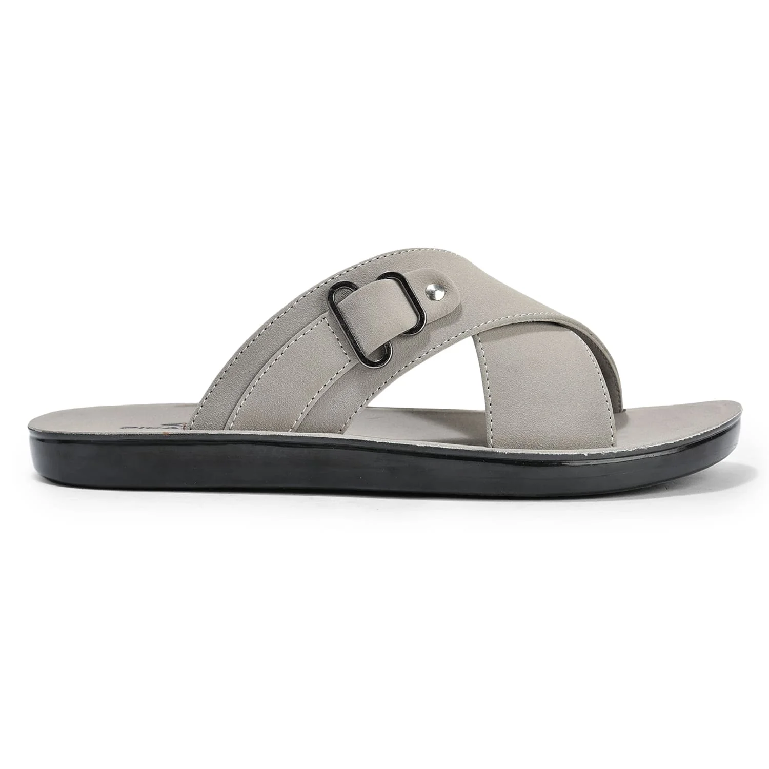 Picaaso Footwear tafari Ash grey Men's Cross Strap Open Toe Slipper for Global Market.